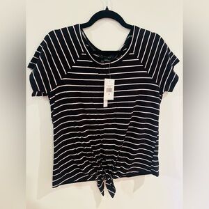 Sanctuary Black and White Striped Short Sleeve Top - NWT - Medium